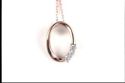10K Rose Gold Diamond Pendant