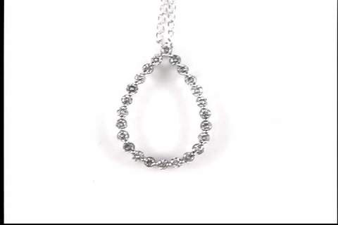 14K White Diamond Pendant