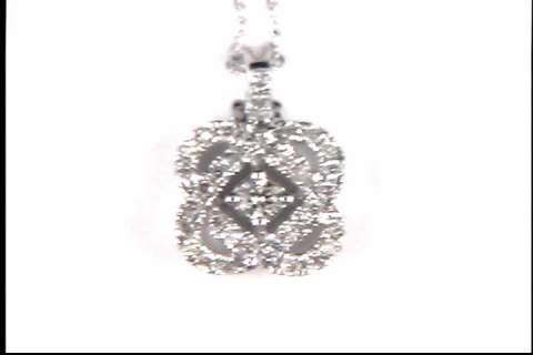 14k White Gold Diamond Pendant