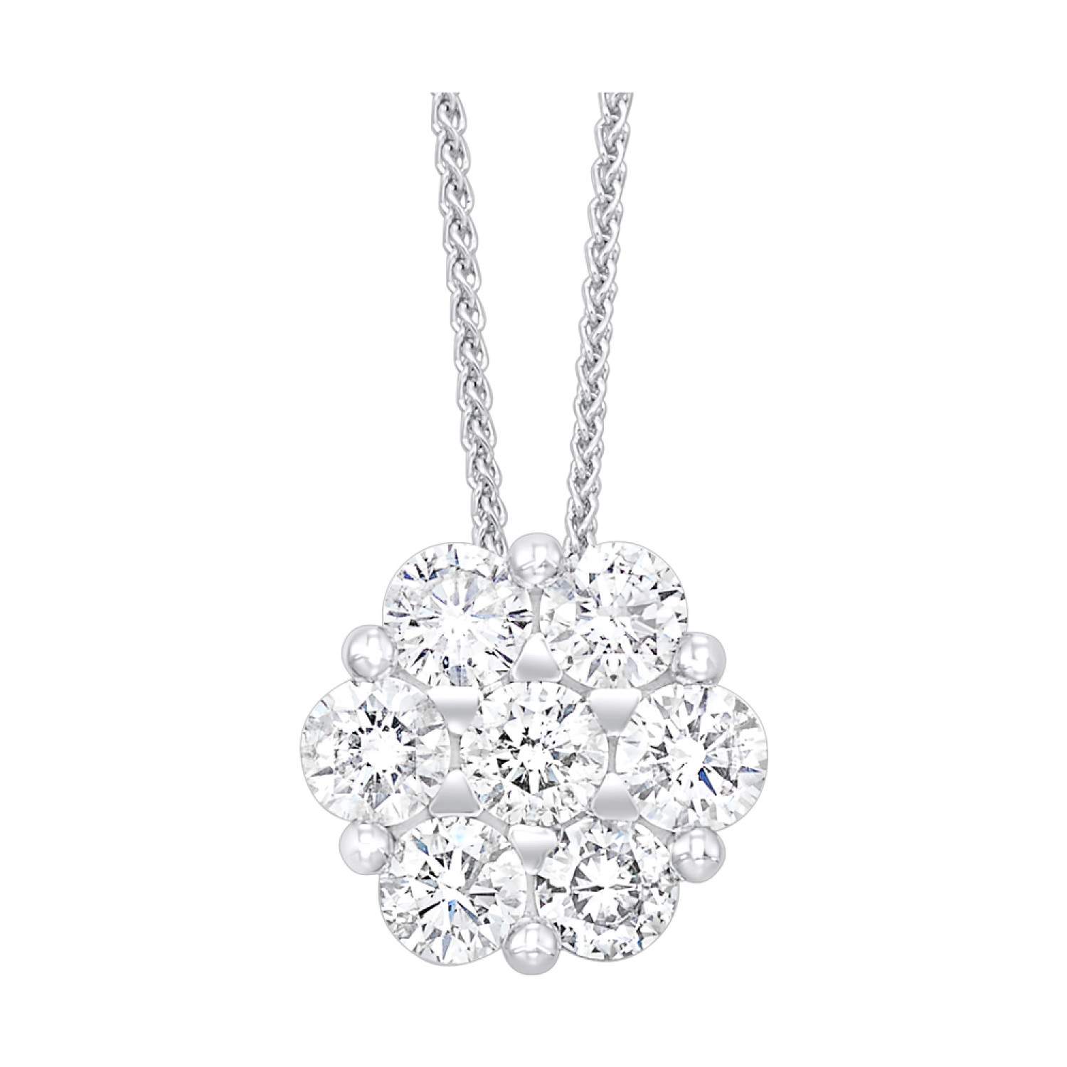 14k White Gold Diamond Pendant