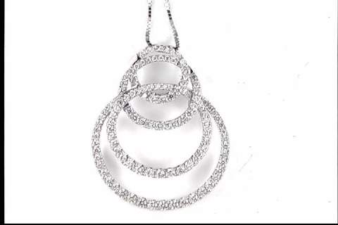 14k White Gold Diamond Pendant