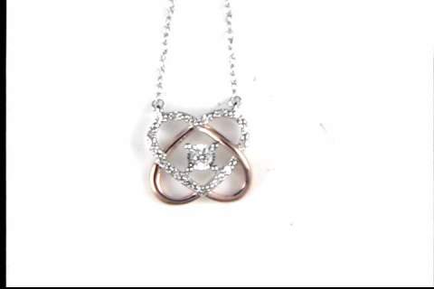 10K Two-tone Diamond Pendant