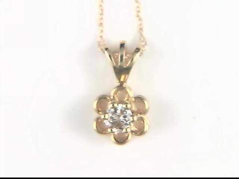 14k Yellow Gold Diamond Pendant