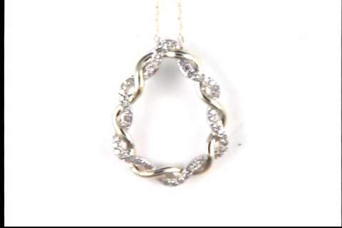 10k White and Yellow Gold Diamond Pendant
