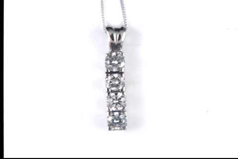 14K White Gold Diamond Pendant