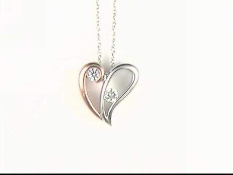 14k White and Yellow Gold Diamond Pendant