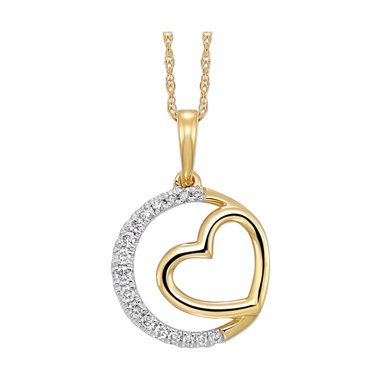 10k Yellow Gold Diamond Pendant