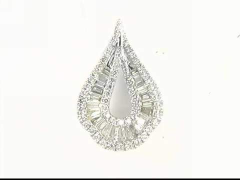 14k White Gold Diamond Pendant