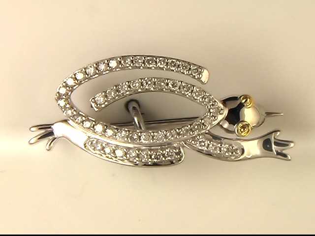 14k White Gold Lady's Diamond Pin