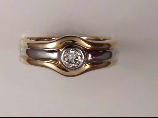 14k White And Yellow Gold Lady's Diamond Ring