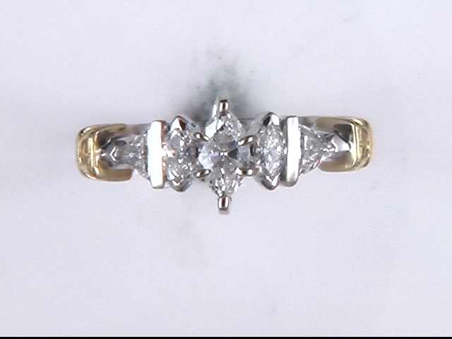 18k Yellow Gold And Platinum Lady's Diamond Ring