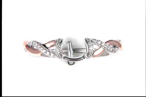 14k White and Rose Gold Diamond Ring