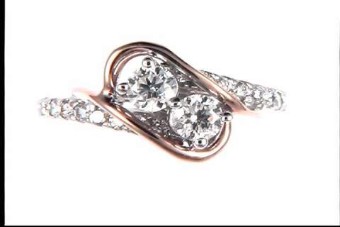 14k White And Rose Gold Diamond Ring