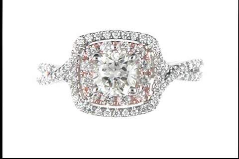 14k White and Rose Gold Diamond Ring