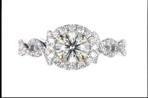 14k White and Yellow Gold Diamond Ring