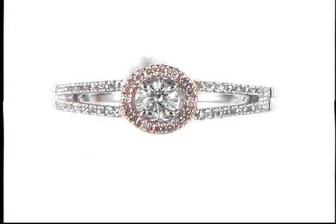 14k White and Rose Gold Diamond Ring