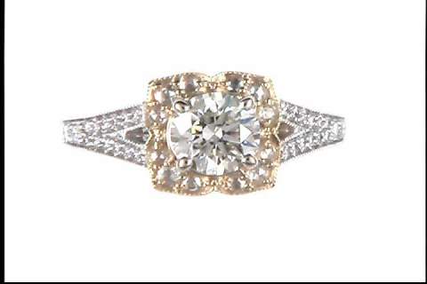 18k White and Yellow Gold Diamond Ring