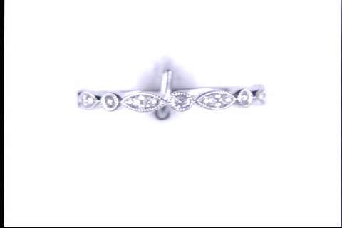 14K White Diamond Ring