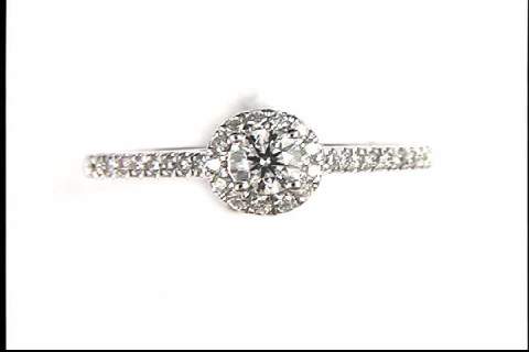 14K White Diamond Ring