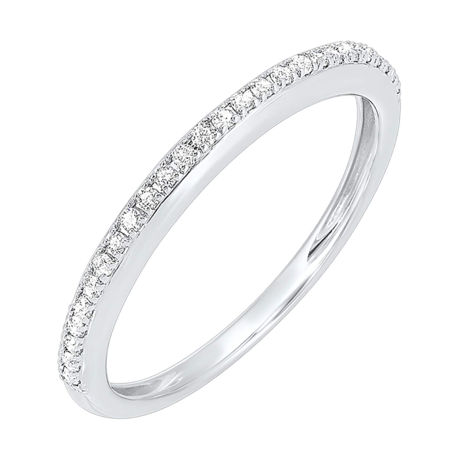 10K White Diamond Ring