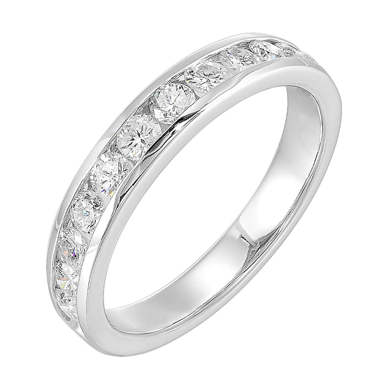 14K White Diamond Ring