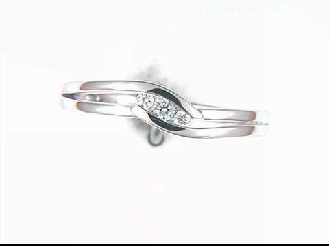 10K White Diamond Ring