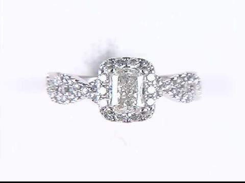 14K White Diamond Ring