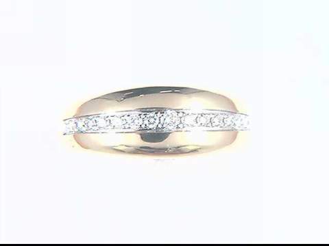 14K yellow and white diamond ring