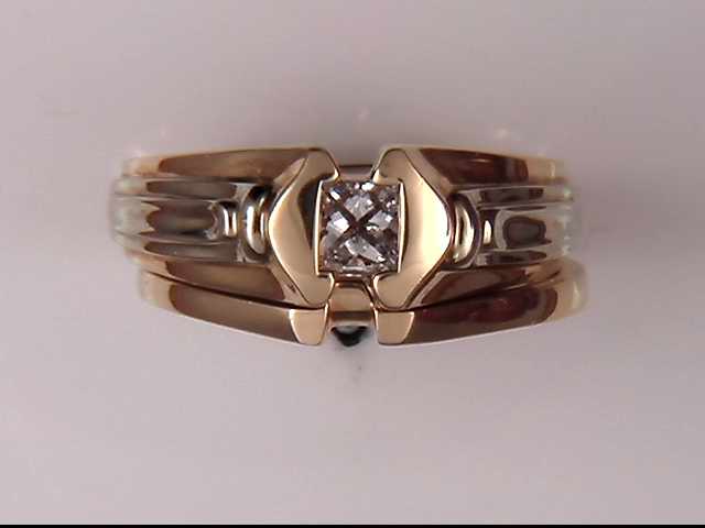 14k White And Yellow Gold Lady's Diamond Wedding Ring