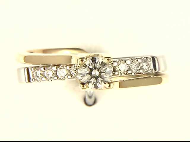 14k White And Yellow Gold Lady's Diamond Wedding Ring