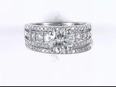14K White Diamond Wedding Set