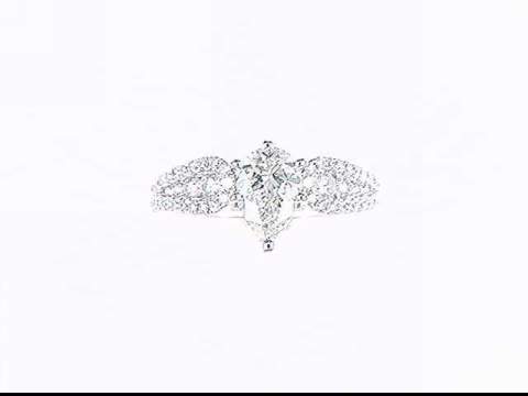 1.00 carat 14k white gold engagement ring with matching wedding band ring