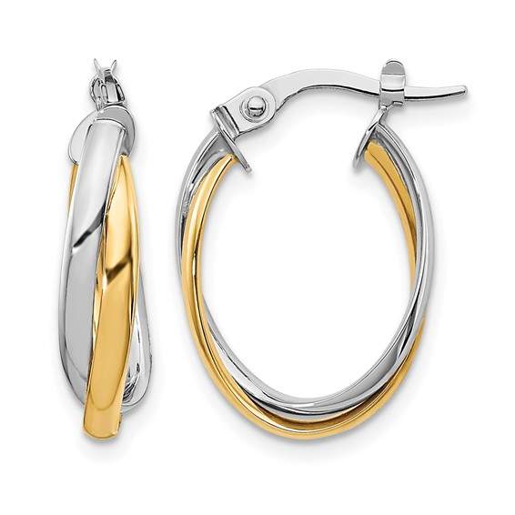 10K Two-tone Earrings