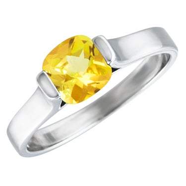 Sterling Silver Synthetic Citrine Ring