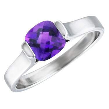Sterling Silver Synthetic Amethyst Ring