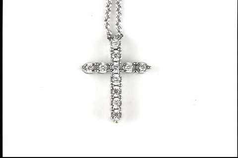 Sterling Silver Diamond Cross Pendantg