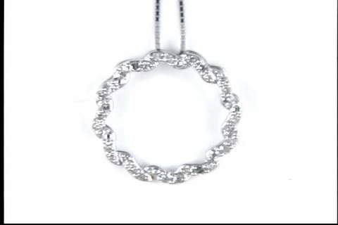 Sterling Silver Diamond Circle Pendant