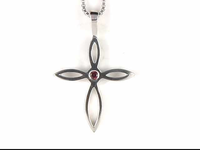 Sterling Silver Diamond Cross Pendant