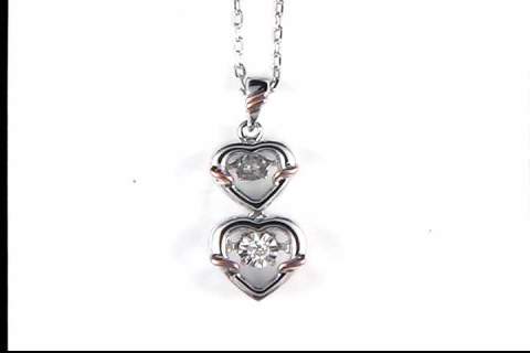 Sterling Diamond Heart Pendant