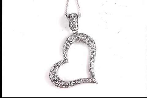 Sterling Silver CZ Heart Pendant