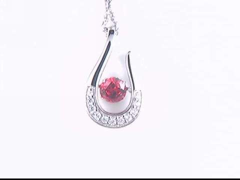 Sterling Silver Synthetic Garnet Pendant