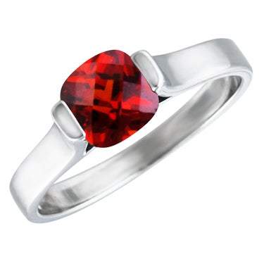 Sterling Silver Synthetic Garnet Ring