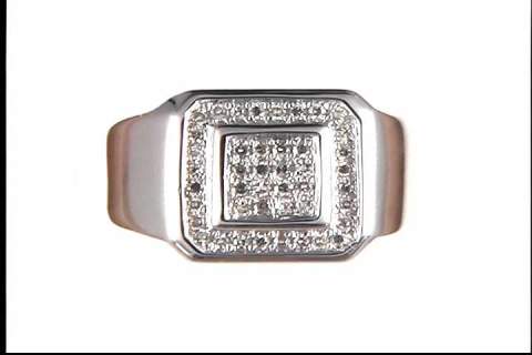 Gentlemans' Sterling Diamond Ring