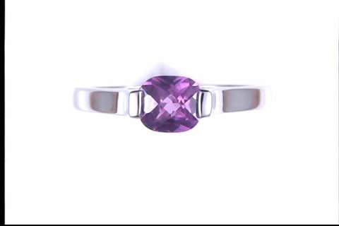 Sterling Silver Synthetic Pink Sapphire Ring