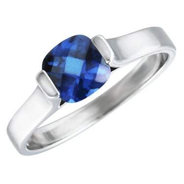 Sterling Silver Synthetic Sapphire Ring