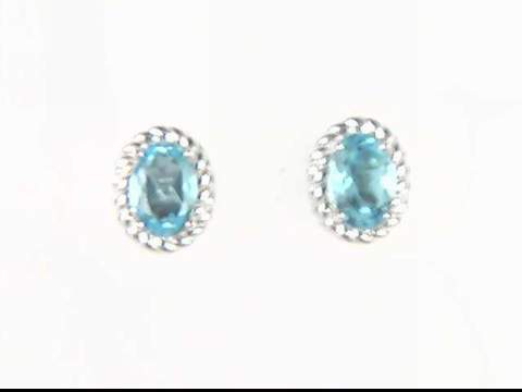 Sterling Silver Blue Topaz Earrings