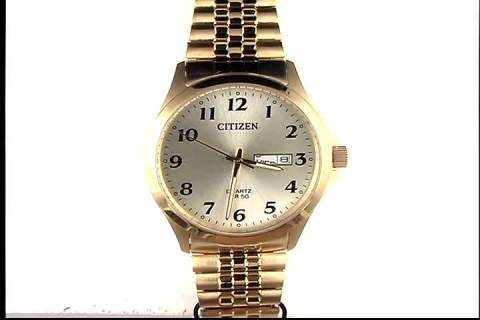 Gents Yellow Citizen Quartz Watch