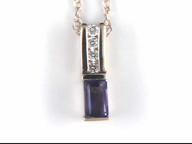 14k Yellow Gold Amethyst Pendant