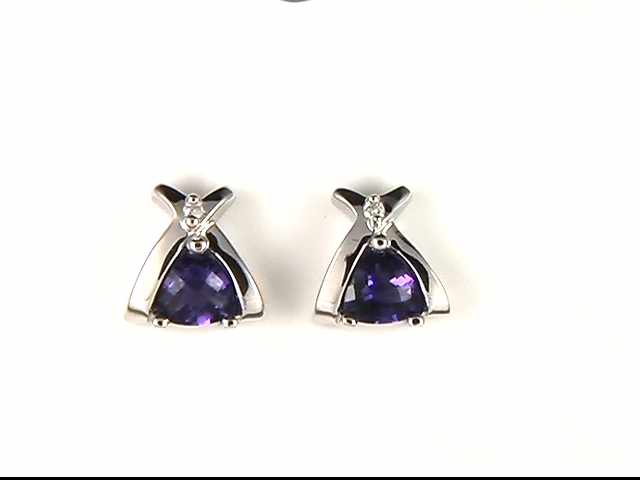 14k White Gold Amethyst Earrings