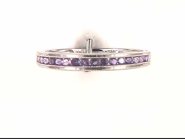 10k White Gold Amethyst Ring